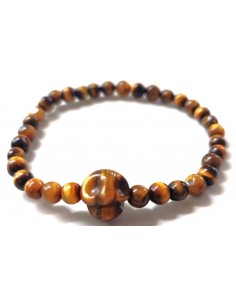 Bracelet oeil de tigre crâne
