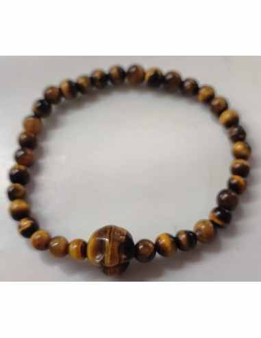 Bracelet oeil de tigre crâne