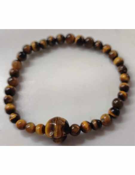 Bracelet oeil de tigre crâne