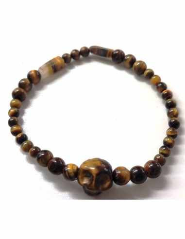 Bracelet crâne oeil de tigre