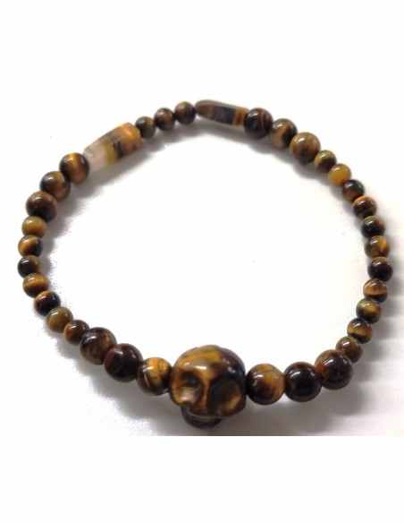 Bracelet crâne oeil de tigre