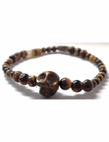 Bracelet crâne oeil de tigre