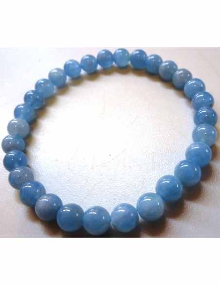 Magnifique bracelet aigue marine 6mm