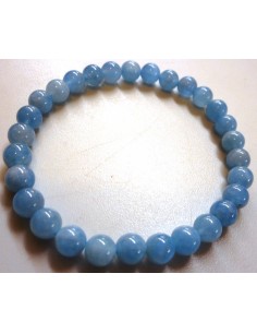 Magnifique bracelet aigue marine 6mm 2