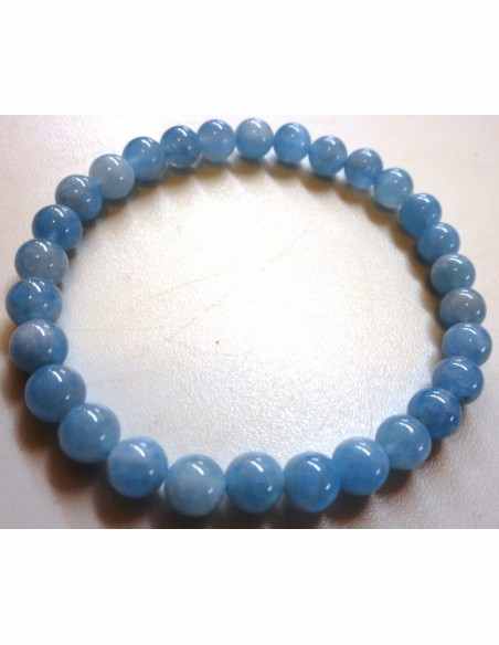 Magnifique bracelet aigue marine 6mm