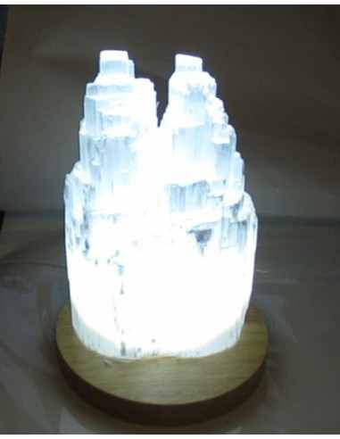 Selenite tantrique cathedrale lampe