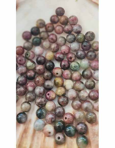 Tourmalines melon d'eau 6mm perle