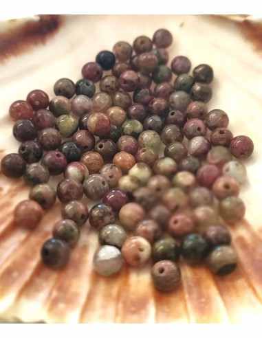 Tourmalines melon d'eau 6mm perle