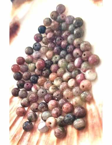 Tourmalines melon d'eau 6mm perle