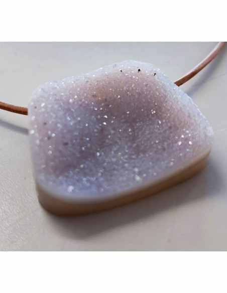 Pendentif Quartz rose cristallisé