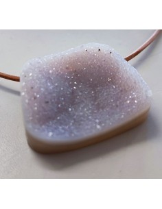 Pendentif Quartz rose cristallisé 2