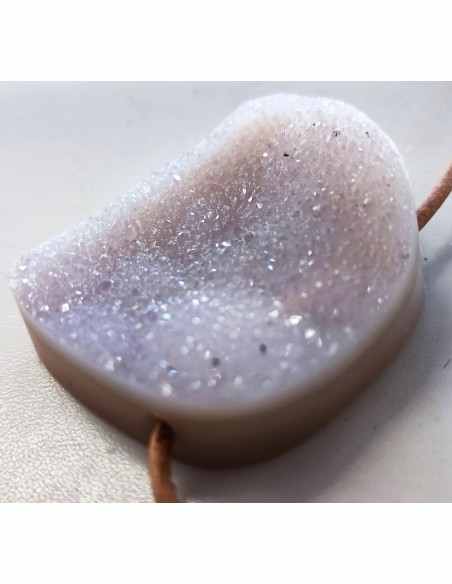 Pendentif Quartz rose cristallisé