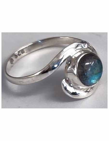 Bague labradorite ronde montée en argent