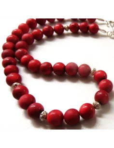 Corail rouge 10mm collier long 50cm
