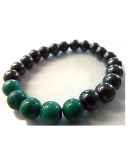 Magnétite, malachite 8mm  Bracelet