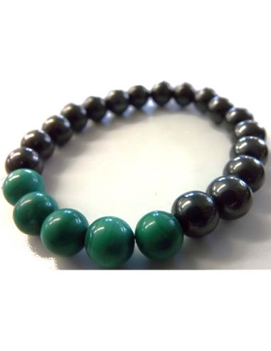 Magnétite, malachite 8mm  Bracelet