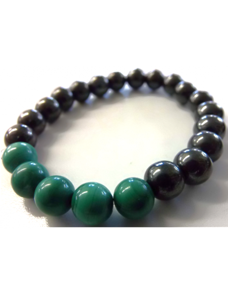 Magnétite, malachite 8mm  Bracelet