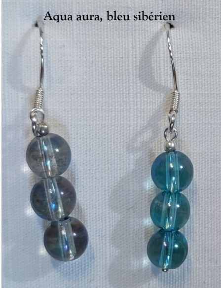 Boucles pierres 6mm argent