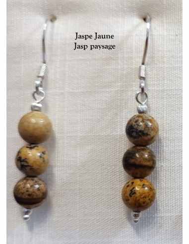 Boucles pierres 6mm argent