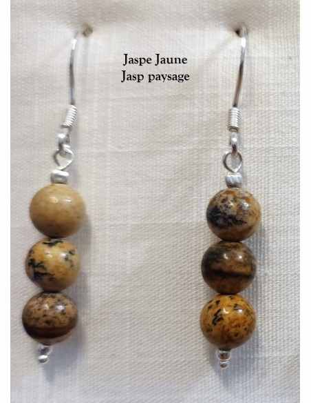 Boucles pierres 6mm argent