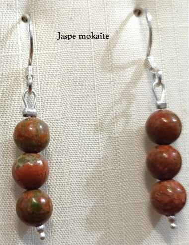 Boucles pierres 6mm argent