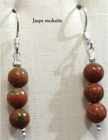 Boucles pierres 6mm argent