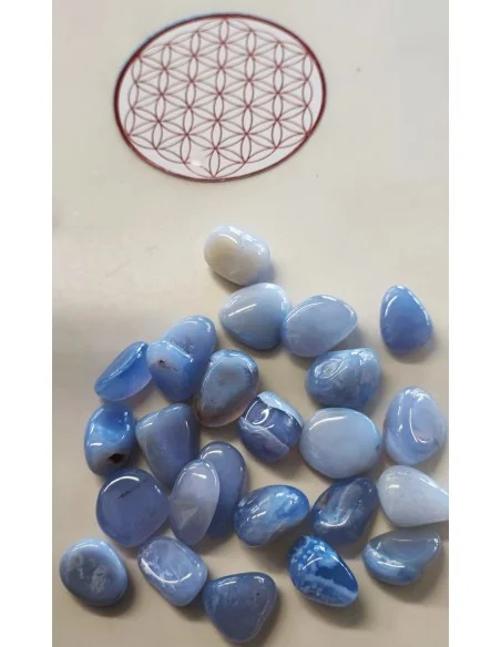 Agate bleue lacé roulée