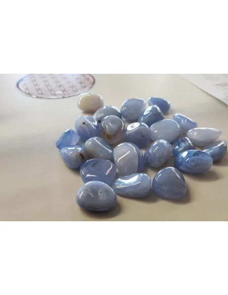 Agate bleue lacé roulée