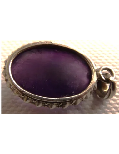 Pendentif amethyste monte en argent