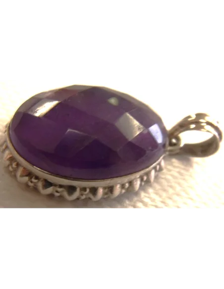 Pendentif amethyste monte en argent
