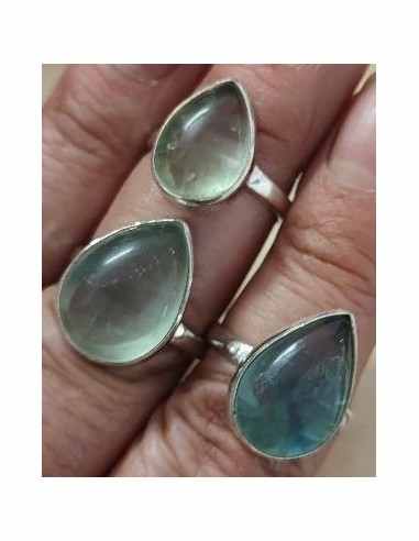 Bague fluorine goûte argent