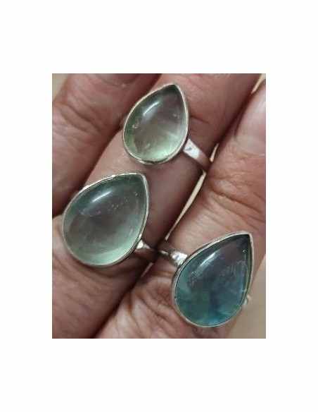 Bague fluorine goûte argent