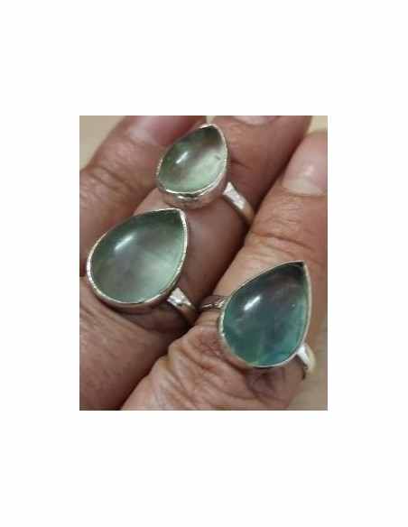 Bague fluorine goûte argent