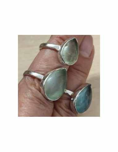 Bague fluorine goûte argent