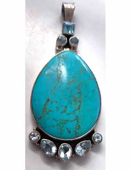 Grand pendentif turquoise