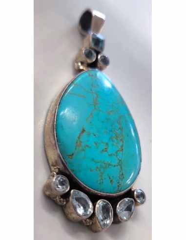 Grand pendentif turquoise