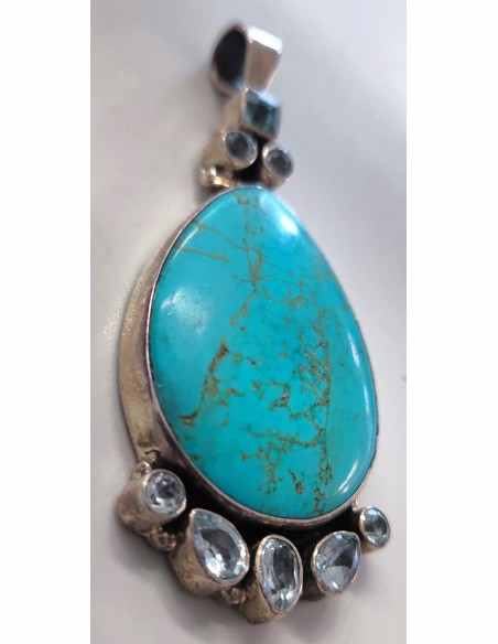 Grand pendentif turquoise