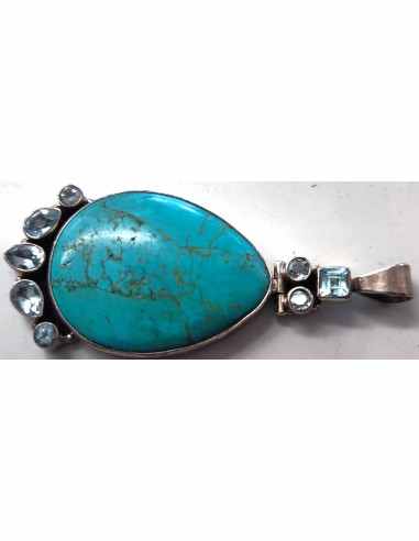 Grand pendentif turquoise