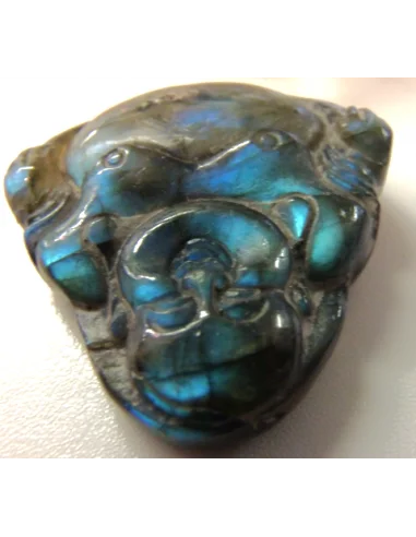 Bouddha Labradorite noire - Spectrolite