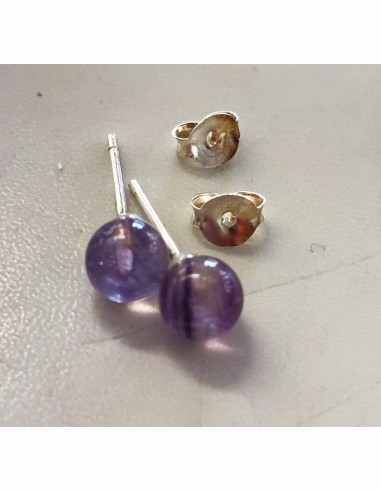 Boucles fluorite 6mm