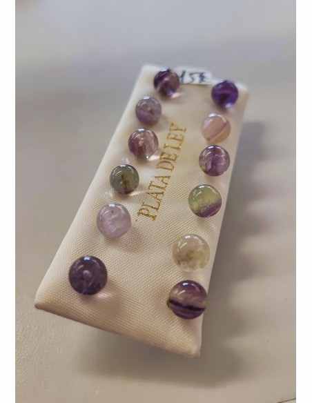 Boucles fluorite 6mm