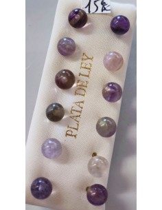 Fluorite 6mm boucles argent
