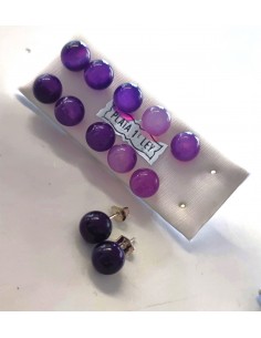 Fluorite 8mm boucles argent 2