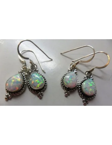 Boucles d'oreilles en opale noble blanc