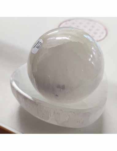 Sphère Selenite 6cm avec base