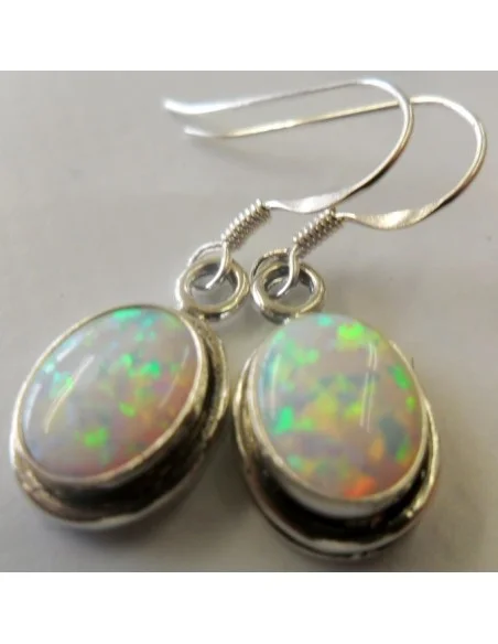 Boucles d'oreilles en opale blanc