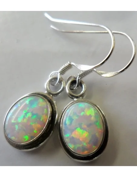 Boucles d'oreilles en opale blanc