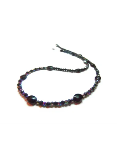 Collier spinelle, aqua aura aux titane