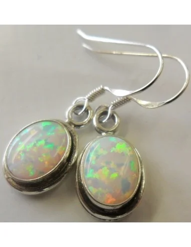 Boucles d'oreilles en opale blanc