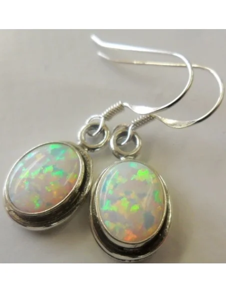 Boucles d'oreilles en opale blanc